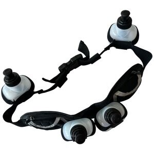 Pro Form Black Running Hydration Belt Waist Pack with Four Water Bottles